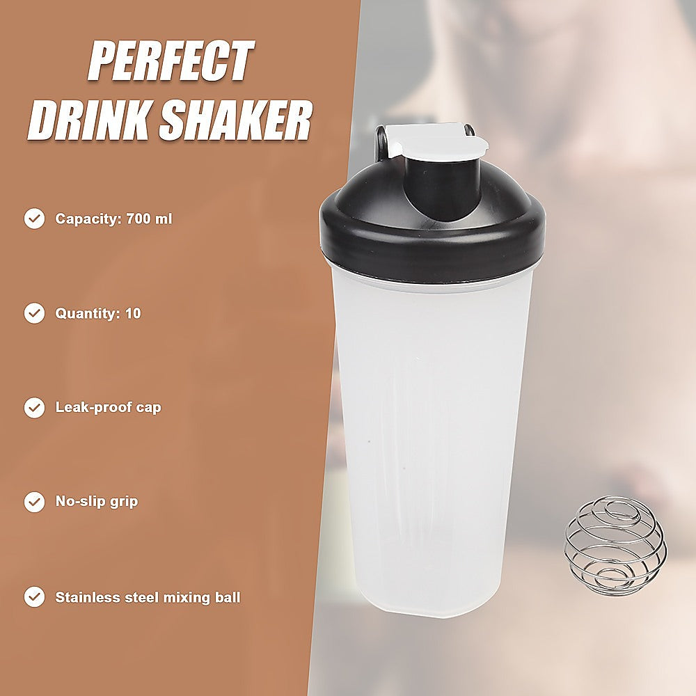10x 700ml GYM Protein Supplement Drink Blender Mixer Shaker