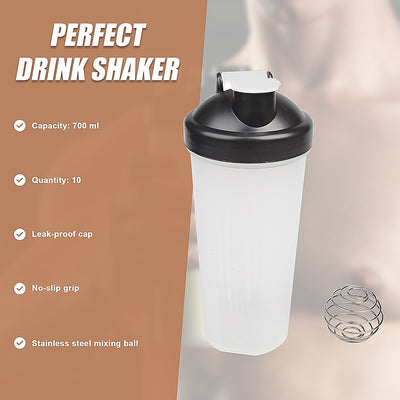 10x 700ml GYM Protein Supplement Drink Blender Mixer Shaker