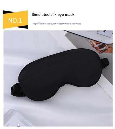 Luxury Satin Sleep Mask Gift Set,4-Piece with Pillowcase and Hair Accessories(Navy blue)