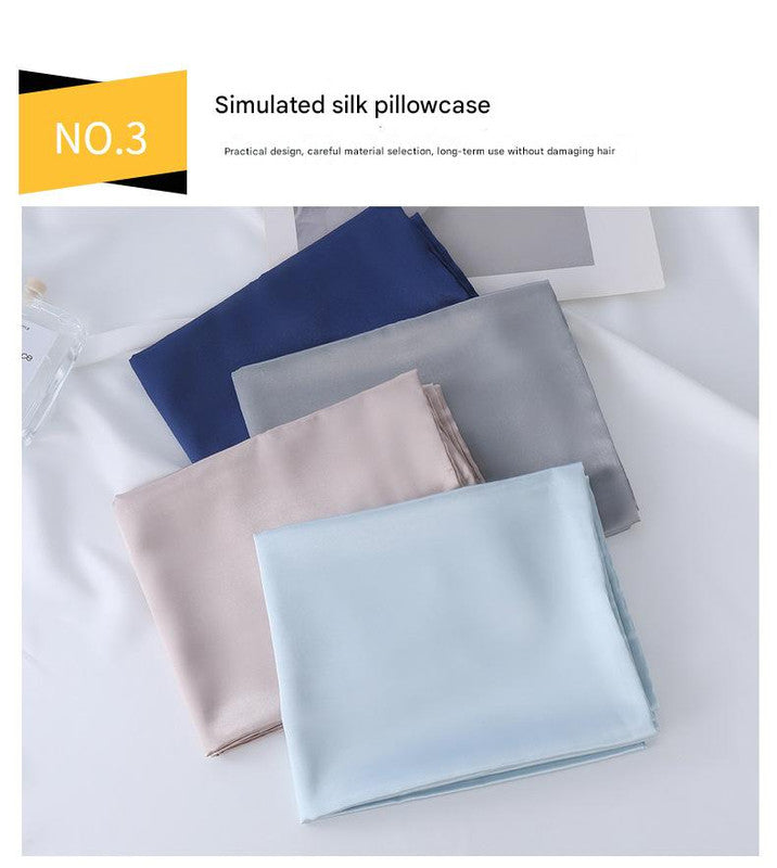 Luxury Satin Sleep Mask Gift Set,4-Piece with Pillowcase and Hair Accessories(Navy blue)