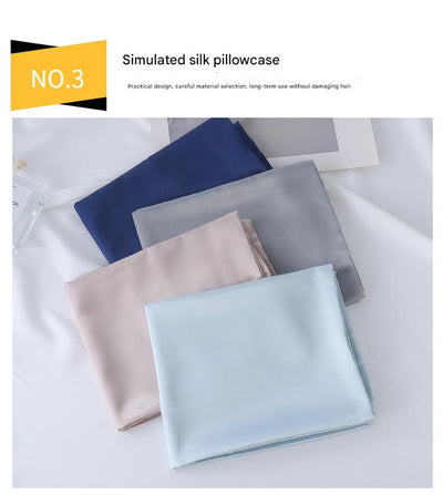 Luxury Satin Sleep Mask Gift Set,4-Piece with Pillowcase and Hair Accessories(Navy blue)